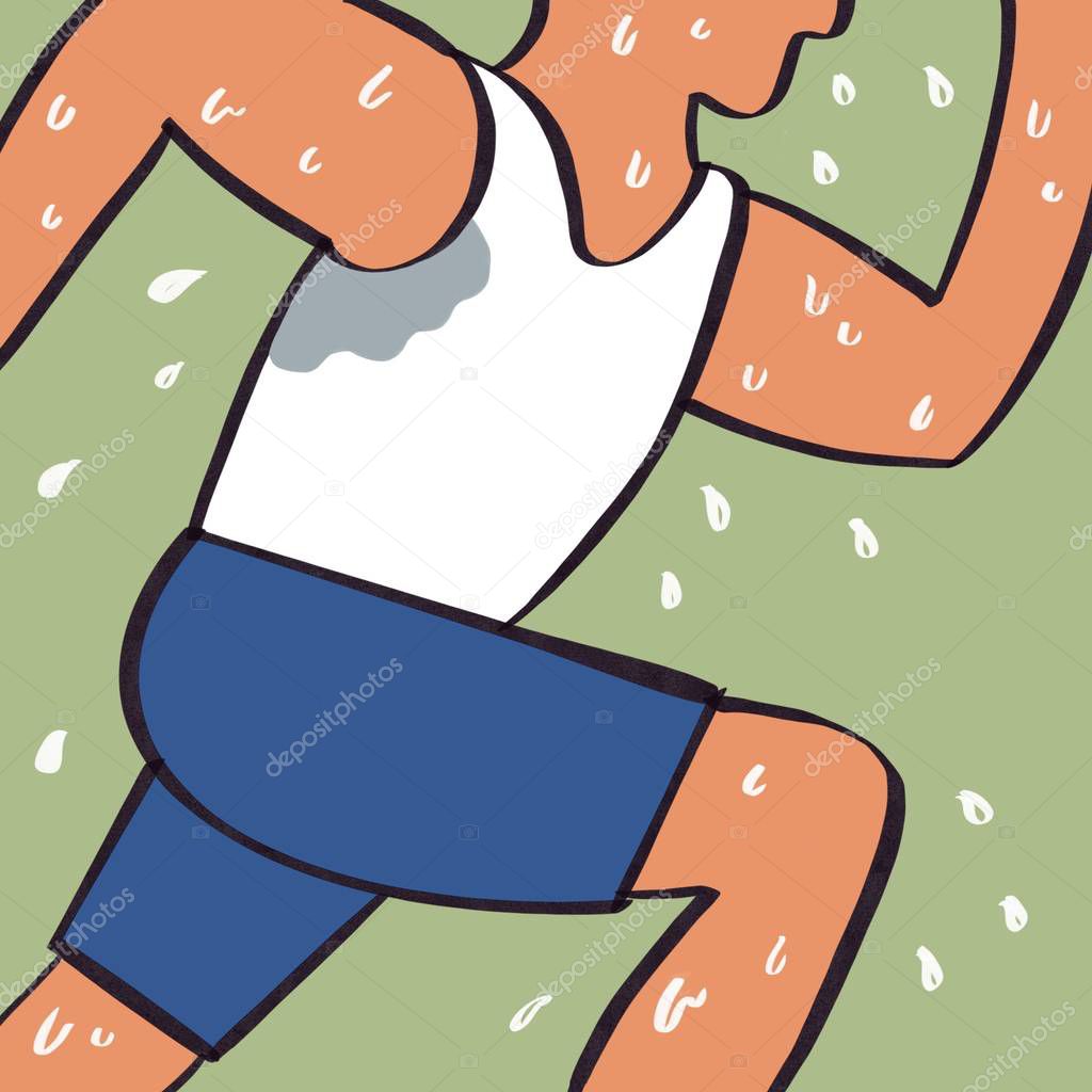 Close up of a man running