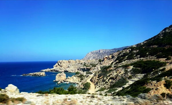 Hermosas Playas Lefkos Isla Karpathos Grecia —  Fotos de Stock