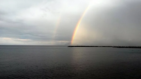 Regenbogen Über Dem Meer Griechenland — Stockfoto