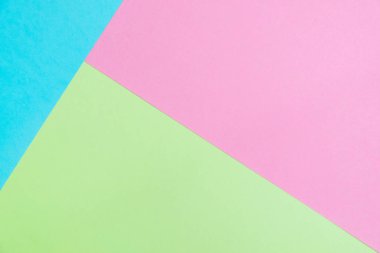 Kağıt düz renkli pastel yatıyordu üstten görünüm, arka plan dokusu, pembe, mor, sarı, bej, yeşil ve mavi renk.