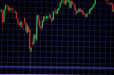 Mum sopa graph grafiği boğa noktası veya EUR'daki aşağı hareket noktası, borsa veya borsa ticaret, yatırım ve finansal kavramı fiyat trendi aşağı veya yukarı eğilim gösteren göstergesi ile. ince odak.