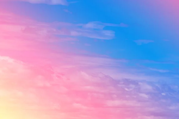 Zoete Pastel Gekleurde Zachte Cloud Hemel Met Zonlicht Bewolkt Met — Stockfoto