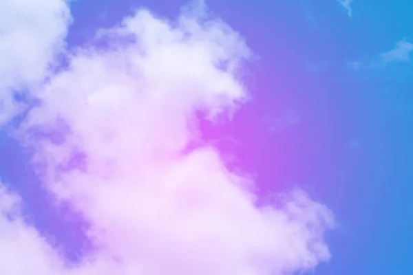 Nuvem Cor Pastel Doce Céu Com Luz Solar Nublado Suave — Fotografia de Stock