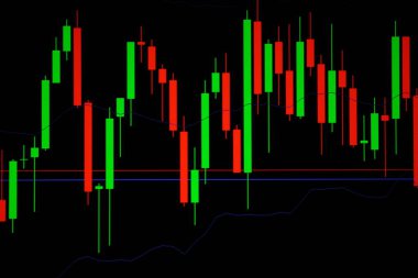 Mum sopa graph grafiği boğa noktası veya EUR'daki aşağı hareket noktası, borsa veya borsa ticaret, yatırım ve finansal kavramı fiyat trendi aşağı veya yukarı eğilim gösteren göstergesi ile. ince odak.