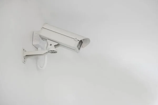 Cctv Κάμερα Ασφαλείας Εγκατεστημένη Στον Τοίχο Κτιρίου Λειτουργούσα Εσωτερική Και — Φωτογραφία Αρχείου