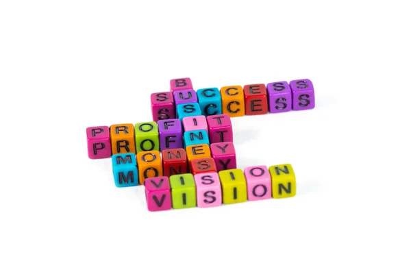 Business Success Profit Money Vision Testo Composto Perline Colorate Lettera — Foto Stock