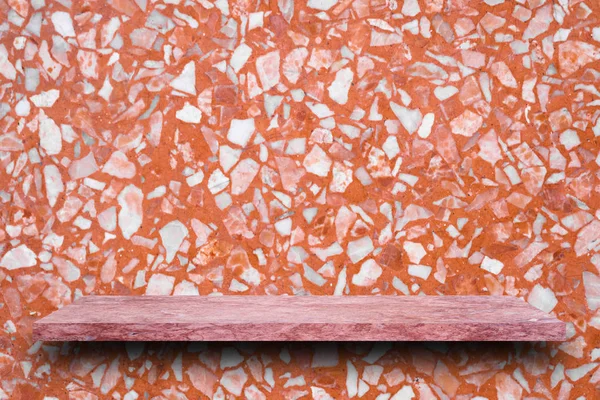 Tom Upp Rosa Marmor Sten Hyllor Terrazzo Vägg Bakgrund Produkt — Stockfoto