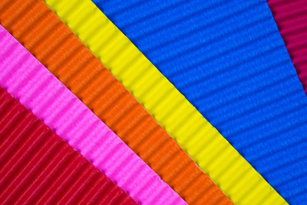 Mehrfarbige Wellpapier Textur Verwendung Als Hintergrund Lebendige Farbe Mit Kopierraum — Stockfoto