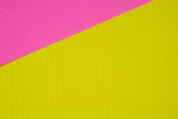 粉红色和黄色波纹纸纹理 用于背景 具有复制空间的生动色彩 用于添加文本或对象 — 图库照片