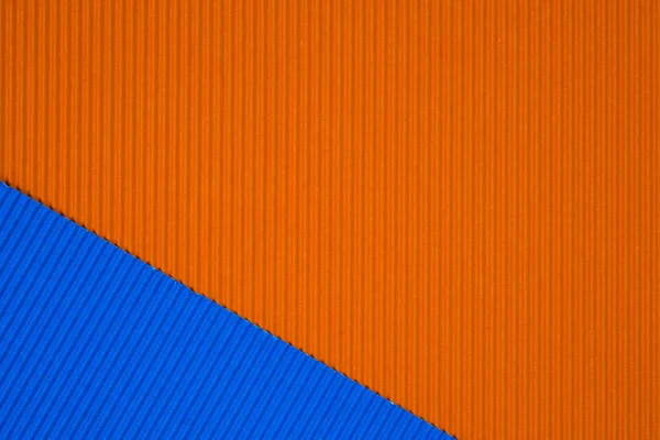 Blauwe Oranje Gegolfd Papier Textuur Gebruik Voor Achtergrond Levendige Kleuren — Stockfoto