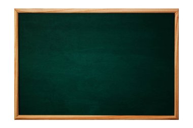 Boş yeşil kara tahta ya da okul yönetimi arka plan ve doku ahşap çerçeve, eğitim ve okul kavramı fikir geri.