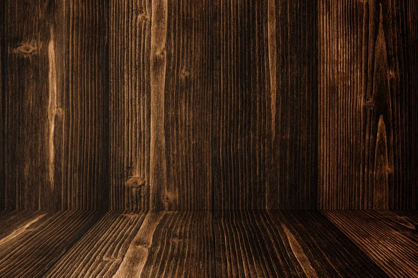グランジ暗い木製の背景の壁と床 木製のテクスチャです ディスプレイの背景 床に製品を置く — ストック写真