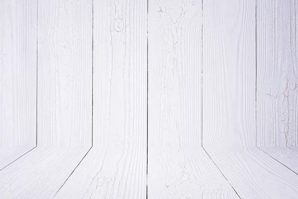 White wood background wall and floor. wooden texture. surface, display backdrop, put product on floor.