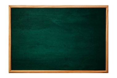 Boş yeşil kara tahta ya da okul yönetimi arka plan ve doku ahşap çerçeve, eğitim ve okul kavramı fikir geri.