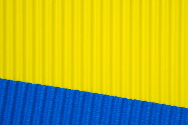 Синьо Жовта Гофрована Паперова Текстура Використовується Фону Яскравий Колір Простором — стокове фото