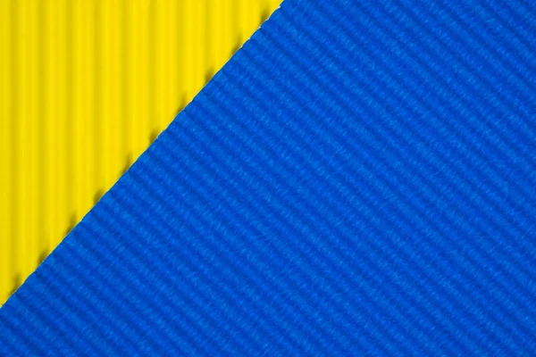 Blue Yellow Corrugated Paper Texture Use Background Vivid Colour Copy — Stock Photo, Image