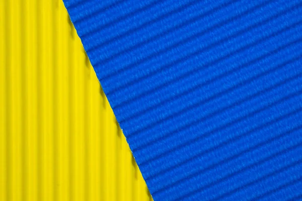 Textura Papel Ondulado Azul Amarelo Use Para Fundo Cor Vívida — Fotografia de Stock