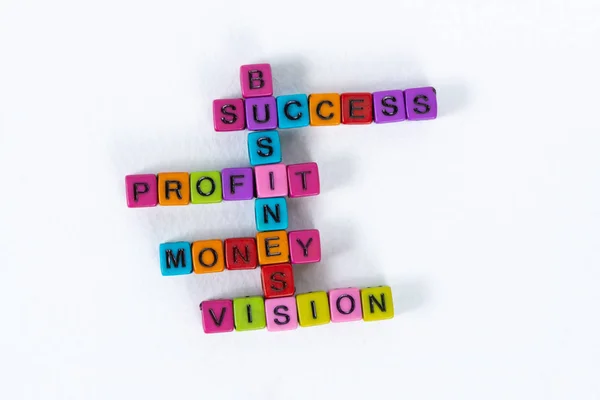 Business Success Profit Money Vision Testo Composto Perline Colorate Lettera — Foto Stock