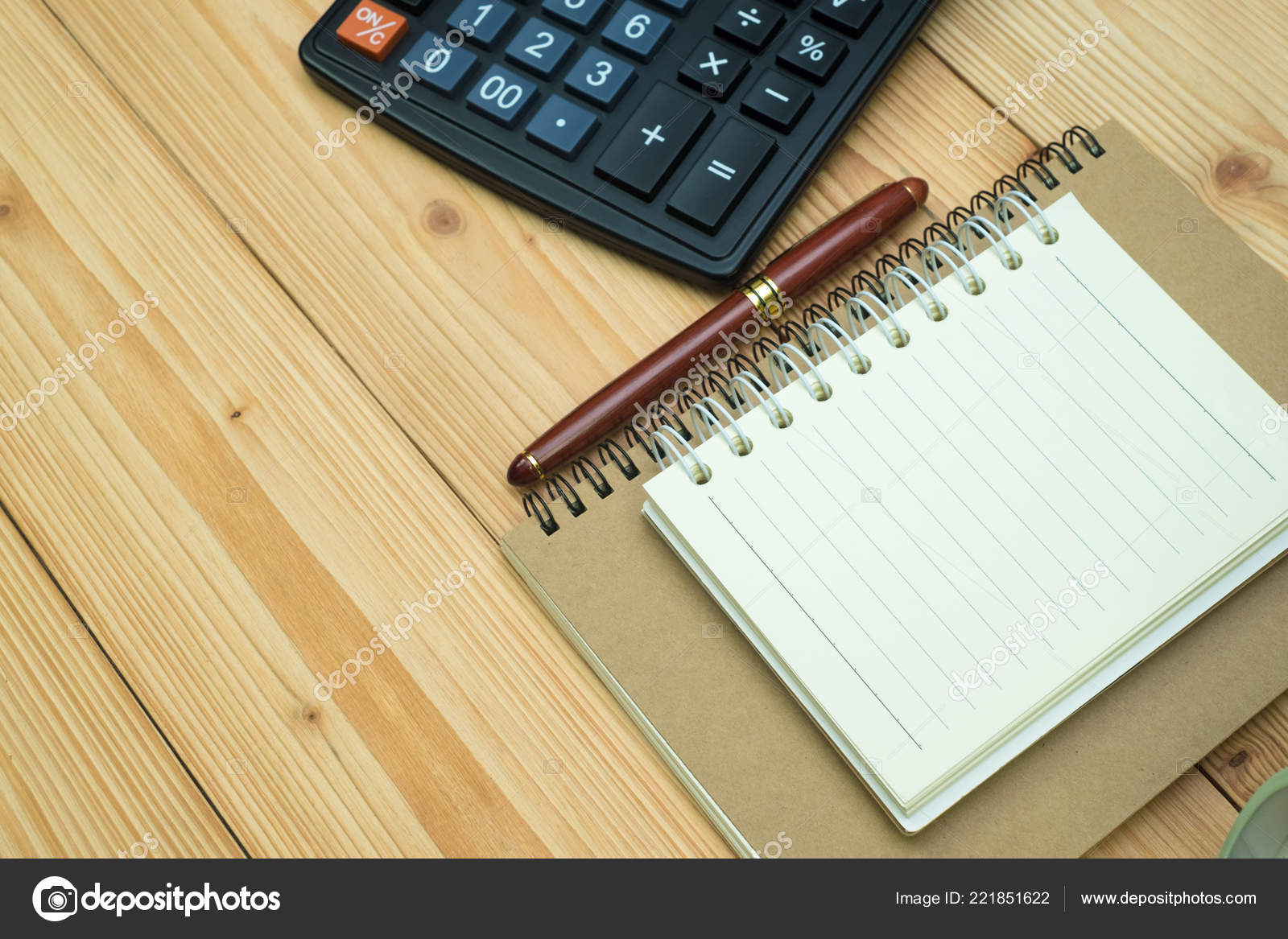 Office Supplies Office Work Essential Tools Items Wooden Desk