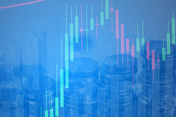 Gráfico Barra Vela Con Indicador Que Muestra Punto Alcista Punto — Foto de Stock