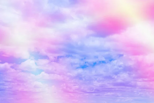 Sweet Pastel Colored Cloud Sky Sun Light Soft Cloudy Gradient — Stock Photo, Image