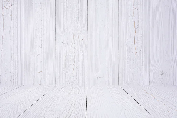 White wood background wall and floor. wooden texture. surface, display backdrop, put product on floor.