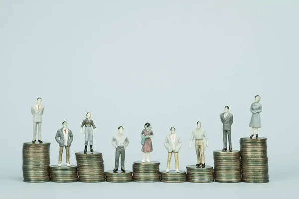 Figura Miniatura Hombre Negocios Personas Pequeñas Inversionista Secretario Oficina Pie —  Fotos de Stock