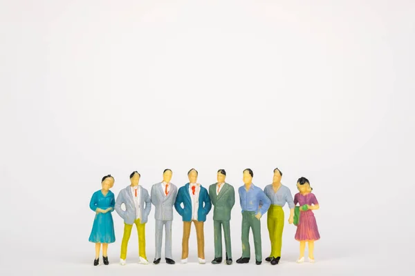 Grupa Rysunek Miniaturowe Biznesmen Lub Małych Ludzi Inwestora Biuro Sekretarka — Zdjęcie stockowe