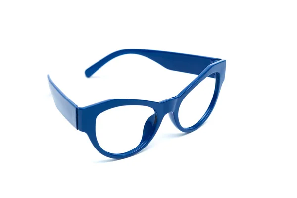 Lunettes Bleues Style Mode Isolées Sur Fond Blanc — Photo