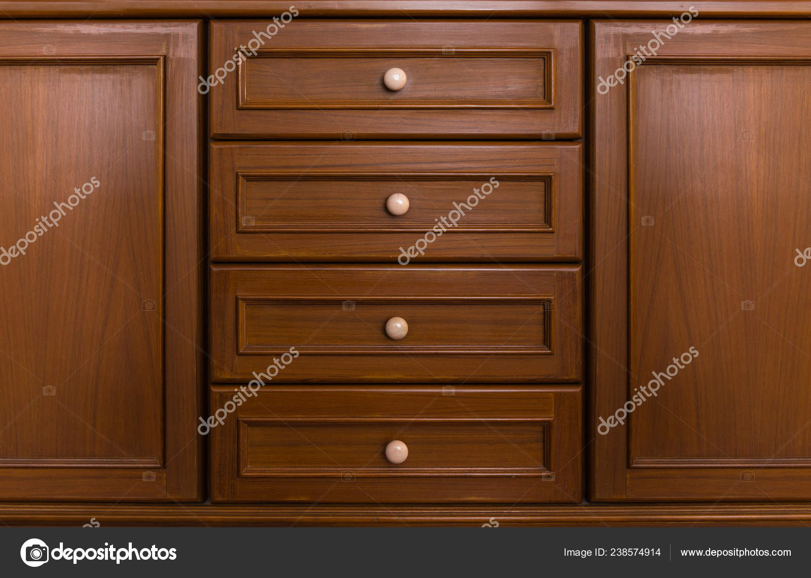 Front Showcase Cabinet Wardrobe Wooden Frame Door Drawers Made Dark
