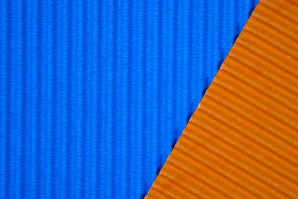Blauwe Oranje Gegolfd Papier Textuur Gebruik Voor Achtergrond Levendige Kleuren — Stockfoto