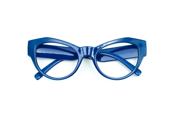 Lunettes Bleues Style Mode Isolées Sur Fond Blanc — Photo