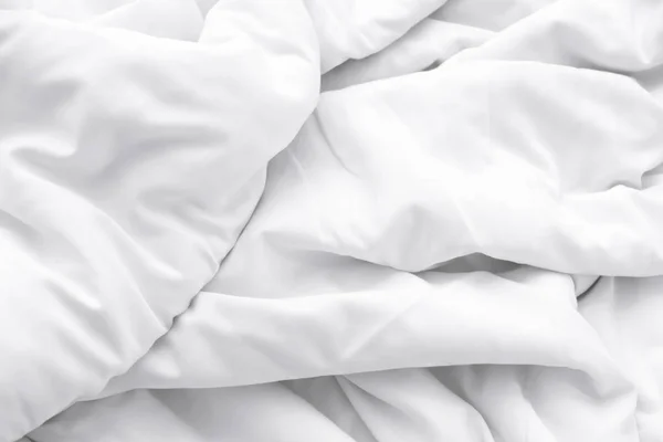White Delicate Soft Background Fabric Bedding Sheet Background — Stock Photo, Image