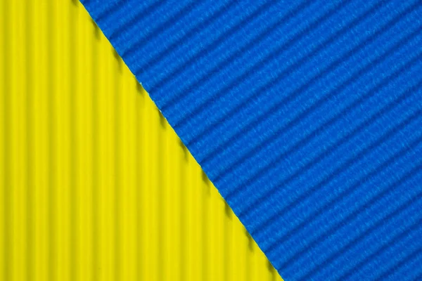 Blue and yellow corrugated paper texture, use for background. vi — Stock Photo, Image
