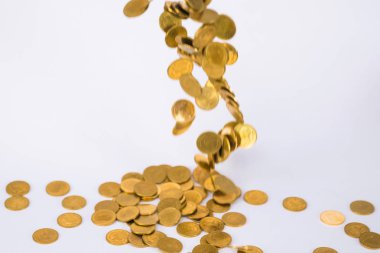 Düşme hareketi altın sikke, sikke, yağmur para yumuşak ile uçan