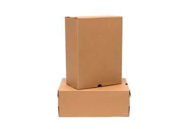 Kahverengi karton ayakkabı kutusu kapaklı ayakkabı ya da spor ayakkabı ürün p için