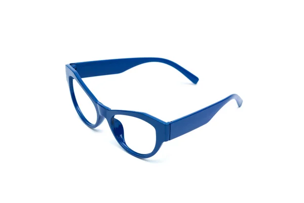 Óculos azuis isolados sobre fundo branco . — Fotografia de Stock
