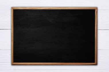 Soyut yazı tahtası veya kara tahta ahşap adam karede ile