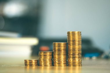 Para yığını ofis malzemeleri veya ofis iş temel araçları i