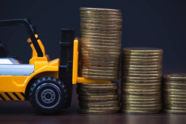 Mini forklift kamyon yükleme yığın sikke altın sikke adımlarla ben