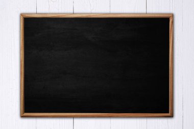 Soyut yazı tahtası veya kara tahta ahşap adam karede ile