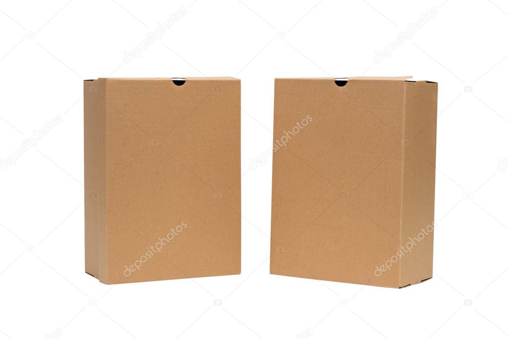 Brown cardboard shoes box with lid for shoe or sneaker product p