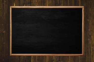 Soyut yazı tahtası veya kara tahta ahşap adam karede ile