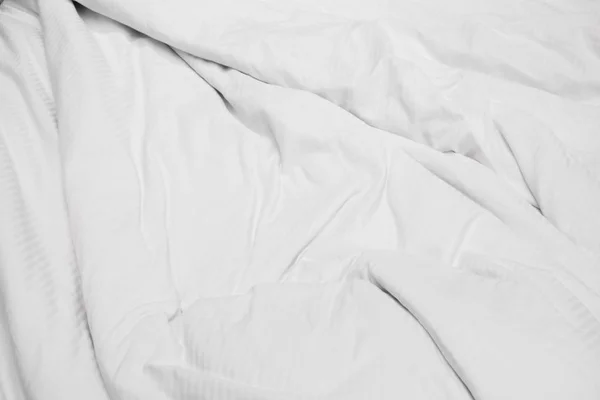 Weißer zarter weicher Hintergrund aus Stoff oder Bettwäsche — Stockfoto