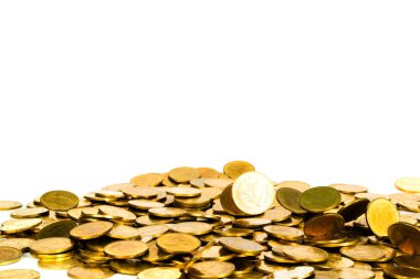 Düşme hareketi altın sikke, sikke, yağmur para izole uçan 