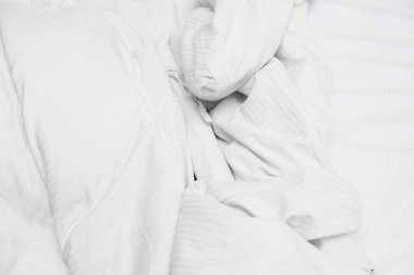 Beyaz hassas yumuşak zemin kumaş veya yatak levha