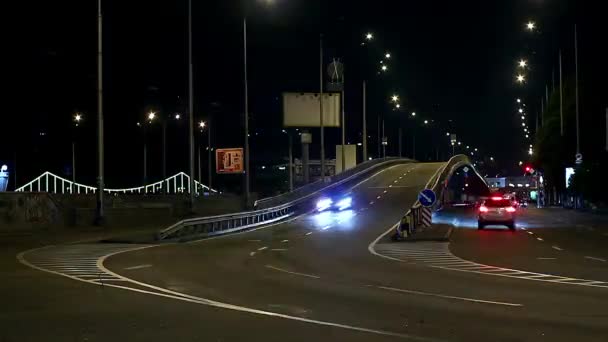 Timelapse Calle Nocturna Time Lapse Escena Urbana Con Una Cartelera — Vídeos de Stock