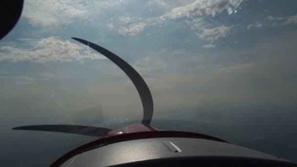 Vista Desde Cabina Del Avión Subida Cabina Del Avión Pista — Vídeo de stock