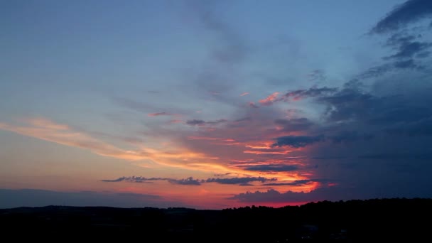 Schöner Sonnenuntergang Zeitraffer Zeitraffer Des Sonnenuntergangs Zeitraffer Sonnenuntergang Einem Großen — Stockvideo