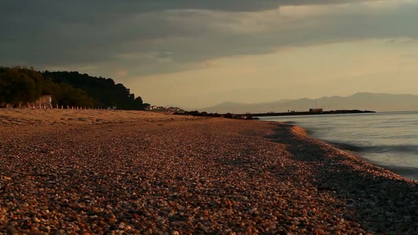 Πάροδο Του Χρόνου Ανατολή Του Ηλίου Στην Παραλία Στο Αιγαίο — Αρχείο Βίντεο